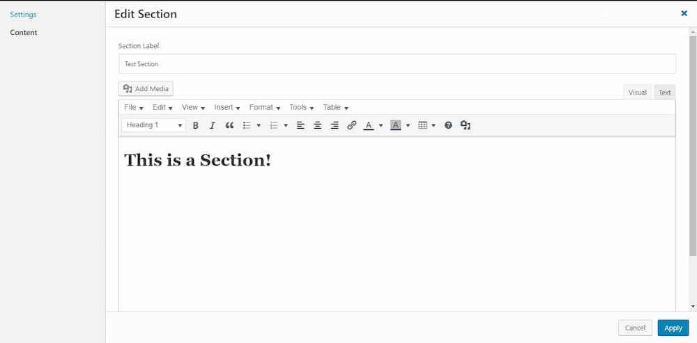 generatepress section editor